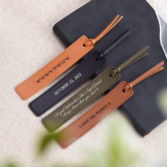 Creative leather gift bookmark personalized leather reading book pagination clip student book marker holder