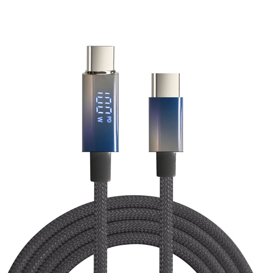 Invisible digital display data cable dual type-c fast charging mobile phone charging cable 100W applicable type-c1527W