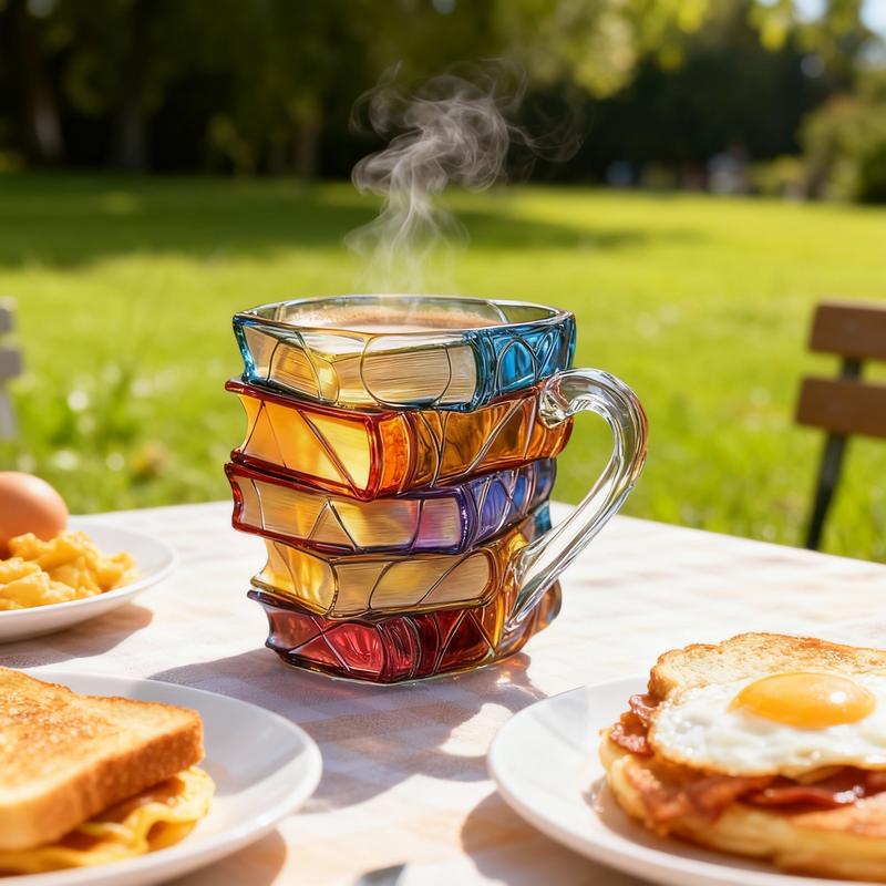 Unique Stacked Books Coffee Mug
