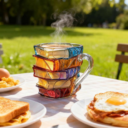 Unique Stacked Books Coffee Mug