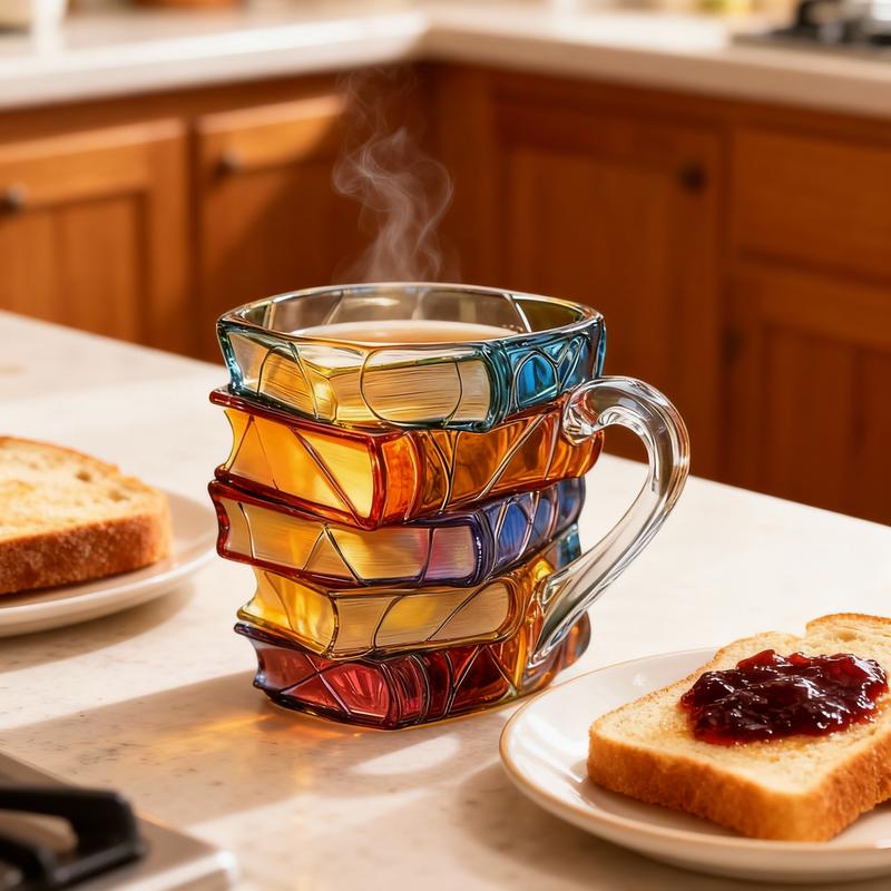 Unique Stacked Books Coffee Mug